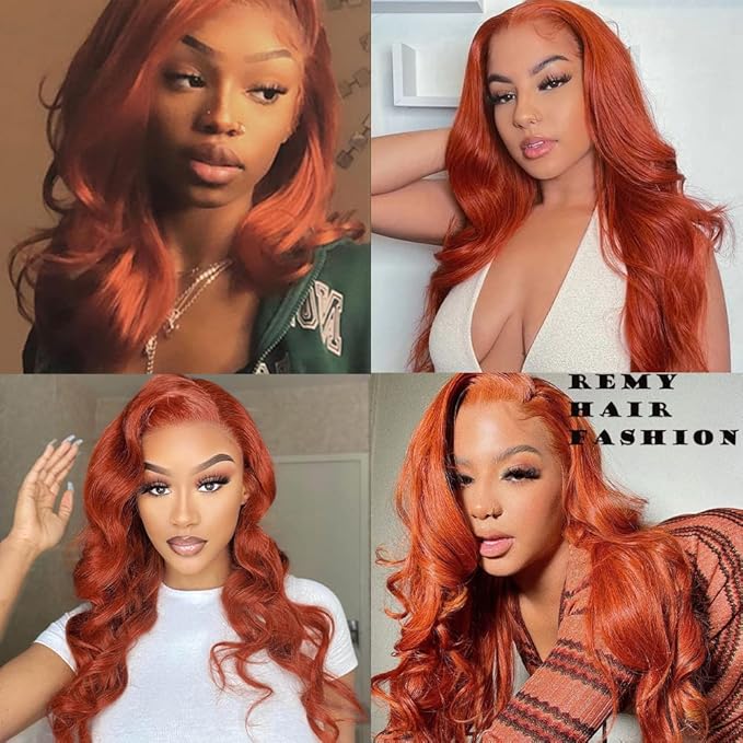 Remy Hair Brazilian Human Hair Body Wave Bundles - Orange Ginger, 12 Inch, Single