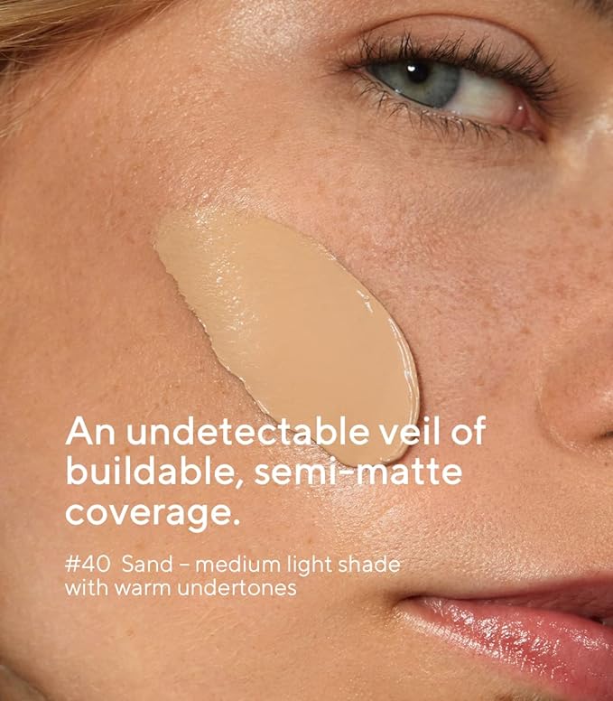 MÁDARA Organic Skincare |SKINONYM Semi-Matte Peptide Foundation, #50 GOLDEN SAND, 30ml – Boosted by collagen-supporting peptides, Semi-matte finish, Adapts to the skin's texture.