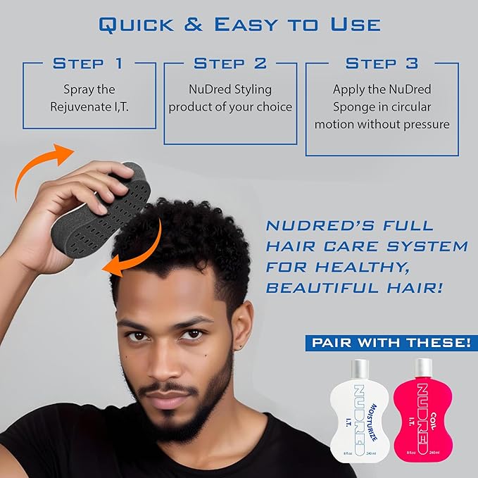 Hair Brush for Black Men and Women, Twisting Sponge for Curling Afro Style Dreads, Coils & Twists, Barber Curling Care Tool (Silver, Small Holes)