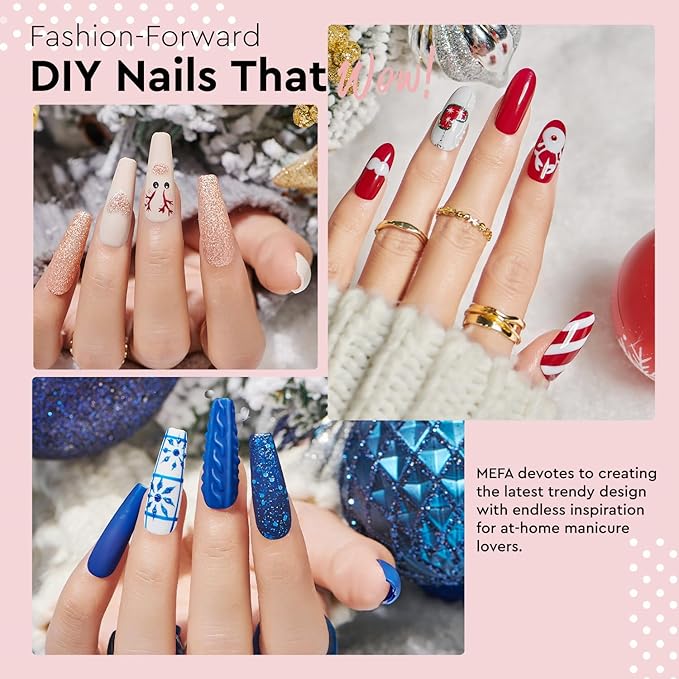 MEFA 47PCS Gel Nail Polish Kit, 42 Colors All Seasons Collection White Nude Pink Colorful Gel Polish Set with 5Pcs Top and Base Coat Primer Manicure Art at Home Salon 7ML Valentines Gifts for Women