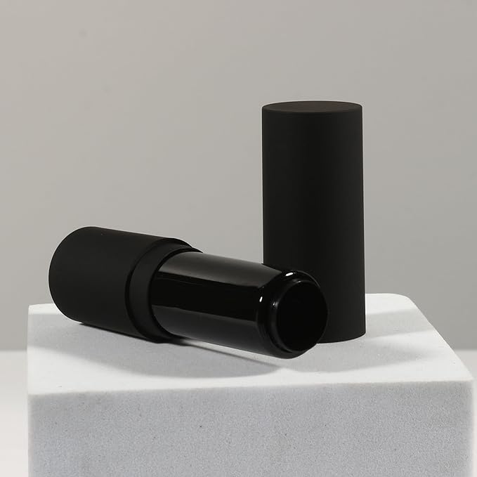 COSIDEA 30pcs Empty Round Matte Black 12.1mm lipstick tubes Man's lipbalm container DIY cosmetic packing tube