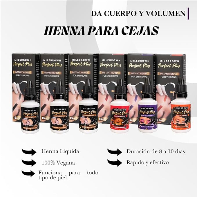 Eyebrow Henna, for natural-looking coloring, 15 ml (Brown)