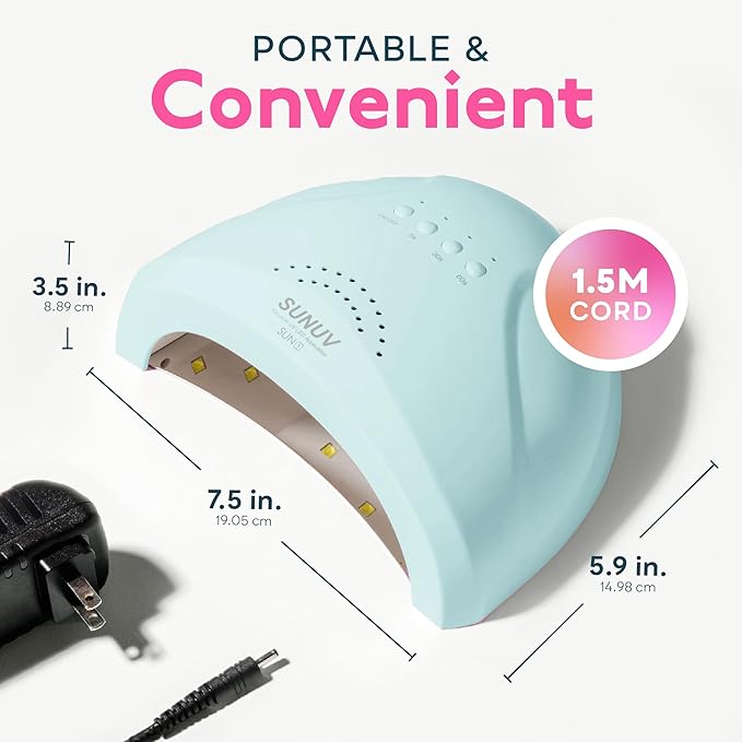 SUNUV Nail Dryer, UV Light for Gel Nail Polish Professional UV LED Lamp with 3 Timer Settings Art Tools Auto Sensor SUNone Blue
