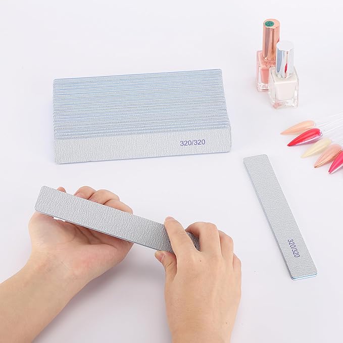 25 Count Nail Files for Natural Nails 320 Grit Fine Grit Nail Buffers for Buffing and Smoothing Nails