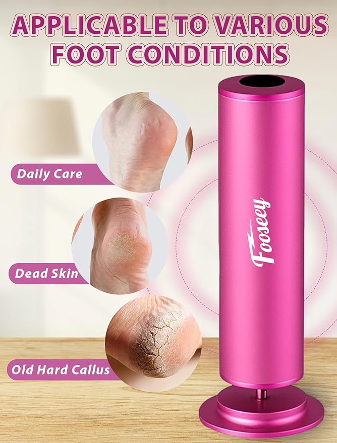Electric Foot File Tool - Callus Remover for Feet (FSA or HSA Eligible), Professional Pedicure Machine with 60pcs Sandpaper Discs, Adjustable Speed Foot Files for Deadskin, Dry and Cracked Feet