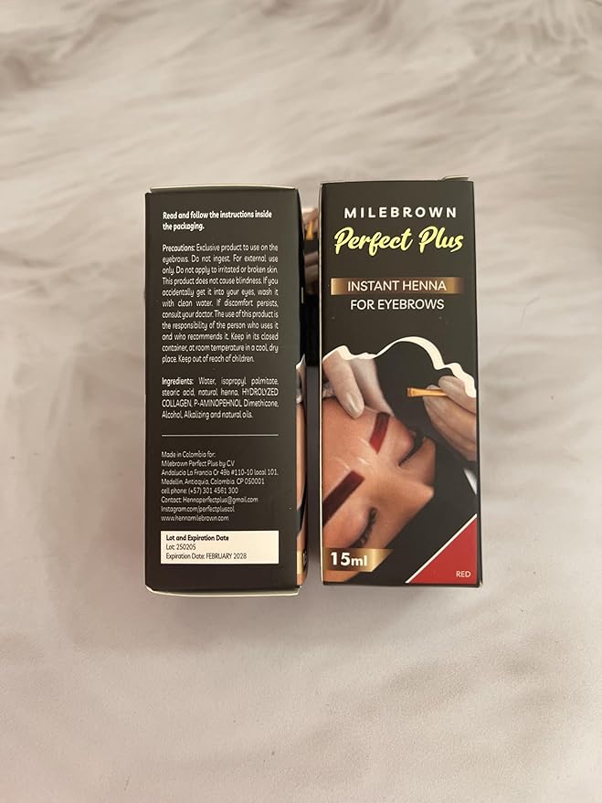 Eyebrow Henna, for natural-looking coloring, 15 ml (Red)