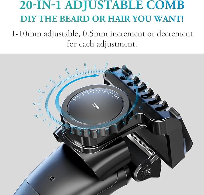 Body Hair Trimmer for Men - 6.0 Upgraded Mens Beard Trimmer, 2-in-1 Dual-Head Groin & Pubic Hair Trimmers for Privates IPX6 Waterproof Wet/Dry Use Rechargeable Body Shavers for Men Ball Shavers