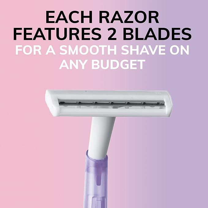 BIC Silky Touch Women's Disposable Razors; With 2 Blades; Pretty Pastel Razor Handles; 10 Count Value Pack of Shaving Razors