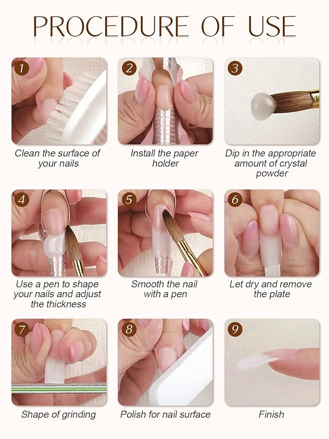 EBANKU Nude Acrylic Powder Set, 6 Colors * 10g/0.35oz Acrylic Nail Powder Warm Colors Series Acrylic Powder for Nail Acrylic French Extension 3D Nail Carving, Long-Lasting, No Nail Lamp Needed