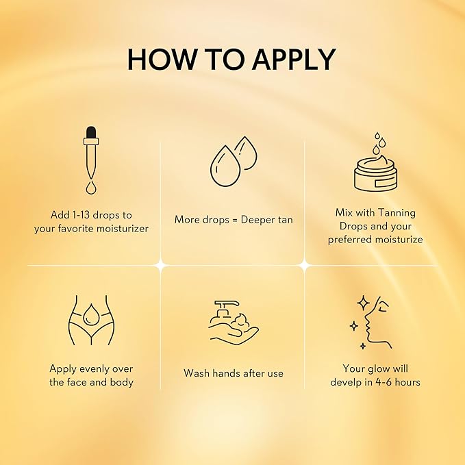 Self Tanning Drops - Sunless Tan for a Sun-Kissed Bronze - Beauty Skin Self Tanner - Gradual Glow for Face and Body - Long-Lasting for a Week, 1.01 Fl Oz