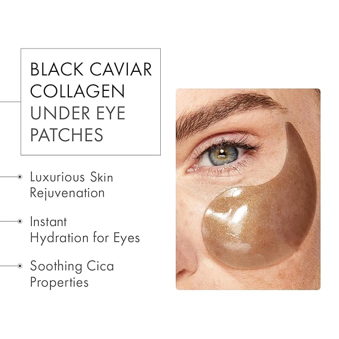 depology Black Caviar Under Eye Patch (30 Pairs) | Hydrogel Eye Patches | Aimed at Smoothing the Look of Fine Lines and Wrinkles | Hydrating Skincare with Hyaluronic Acid & CICA