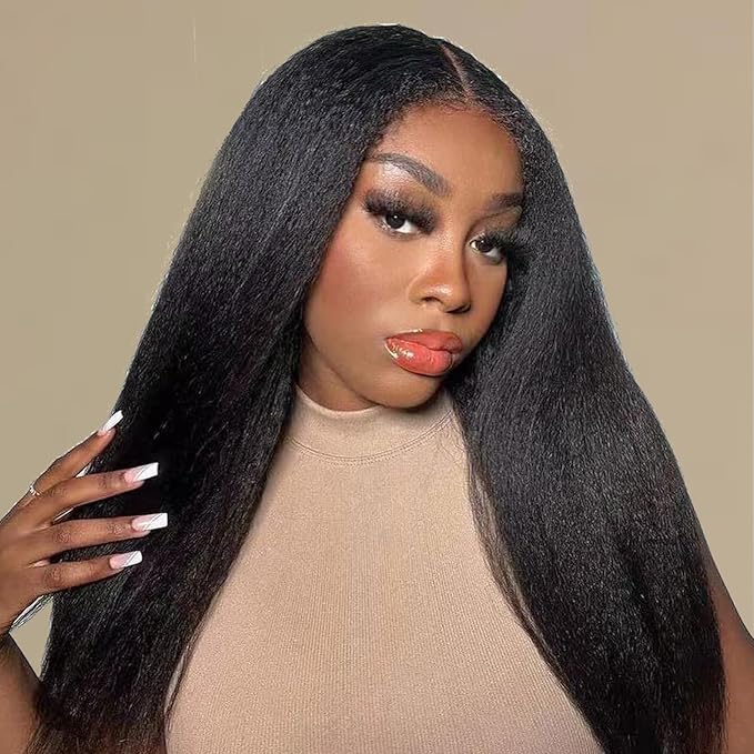 Kinky Straight Clip ins 14 Inch Clip in Hair Extensions Real Human Hair Brazilian Remy Human Hair for Women 8pcs 90g Per Set with 18 Clips Double Weft Natural Black