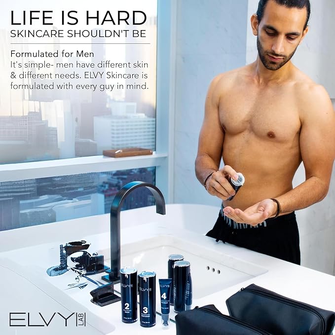 Complete Men's Skincare Set | 4-Step Grooming Kit with Cleanser, Vitamin C Serum, Face Moisturizer & Eye Cream | Hydrating and Rejuvenating Skincare for All Skin Types