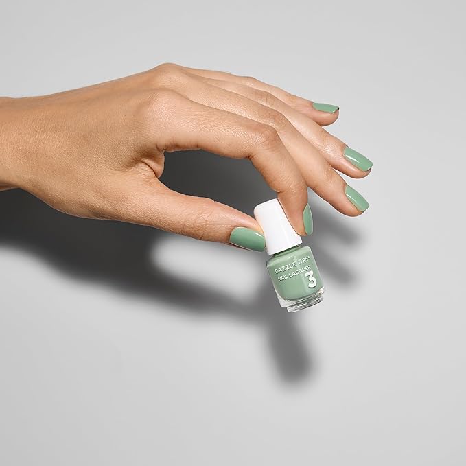 Dazzle Dry Mini Kit 4 Step System - Cardigan - A warm sage green. Full coverage cream. (5 Piece Kit / 5 Manicures)