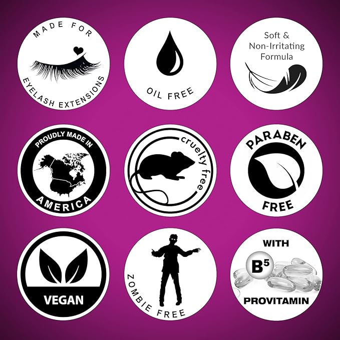 Eyelash Extension Cleansing Set with Foaming Shampoo, Refill Bottle, Brush and Makeup Remover Towel - Non-irritating Cleanser for Extensions and Natural Lashes