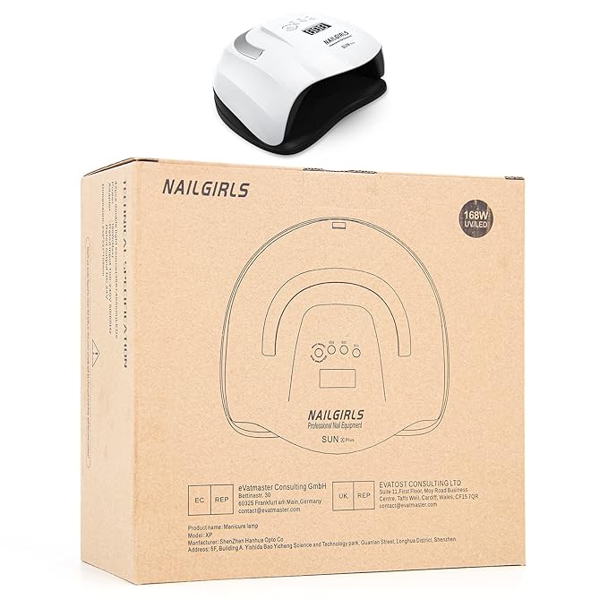 NAILGIRLS UV LED Nail Lamp,168W Fast Curing LED UV Light for Gel Nails with 4 Timer Setting Auto Sensor,Nail Dryer for Fingernail and Toenail,Salon Home Nail Art