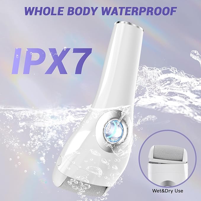 Upgraded Rechargeable Foot Callus Remover, Professional Electric Foot File, 10 in 1 Pedicure Tools Foot Care Kit Pedi Feet Care for Dead, Hard Cracked Dry Skin Ideal Gift (White)