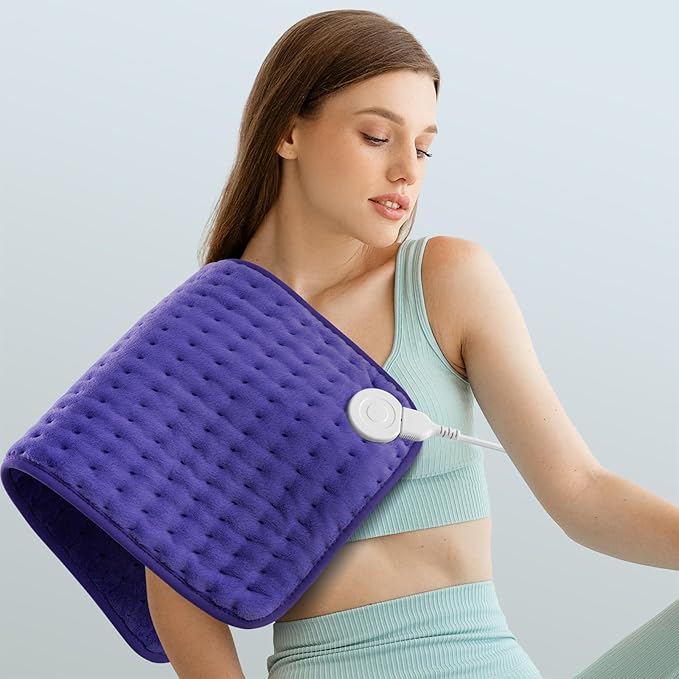 Heating Pad for Pain Relief (12"x24") - Back, Neck, Shoulder, Cramps & Joints - Moist/Dry Heat Options, Auto-Off, Machine Washable - Ideal Gift for Mother's Day & Christmas, Women, Men, Mom, Dad