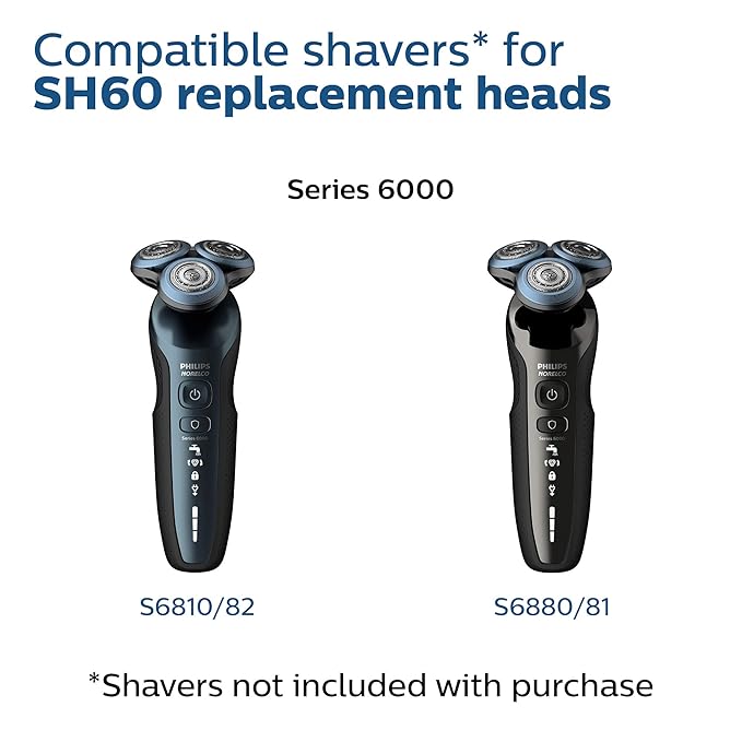 Philips Norelco Genuine SH60/72 Shaving Heads Compatible with Norelco Shaver Series 6000