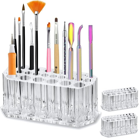 BY ALEGORY Acrylic Nail Art Tool Organizer Storage for Storing Pro Beauty Finger Nailcare Art Kit Tools Makeup Display Case Refillable Container Holder Organization