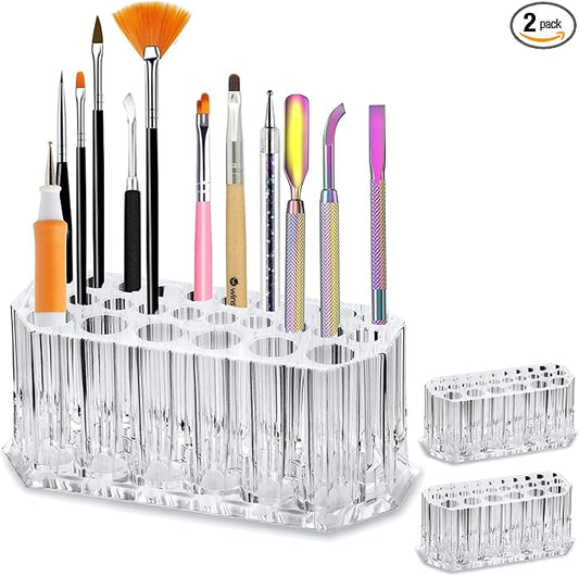 BY ALEGORY Acrylic Nail Art Tool Organizer Storage for Storing Pro Beauty Finger Nailcare Art Kit Tools Makeup Display Case Refillable Container Holder Organization (2)