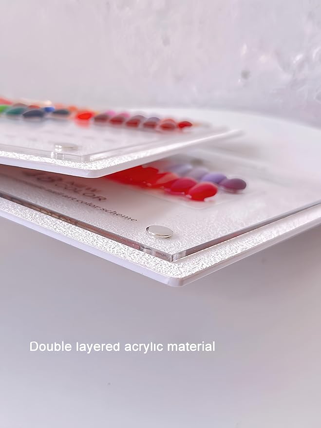 Acycoin2A 240 Nail Color Display Board Nail Art Sample Chart Acrylic Gel Polish Rack Colors Showing Shelf with False Nail Tips and Number Sticker