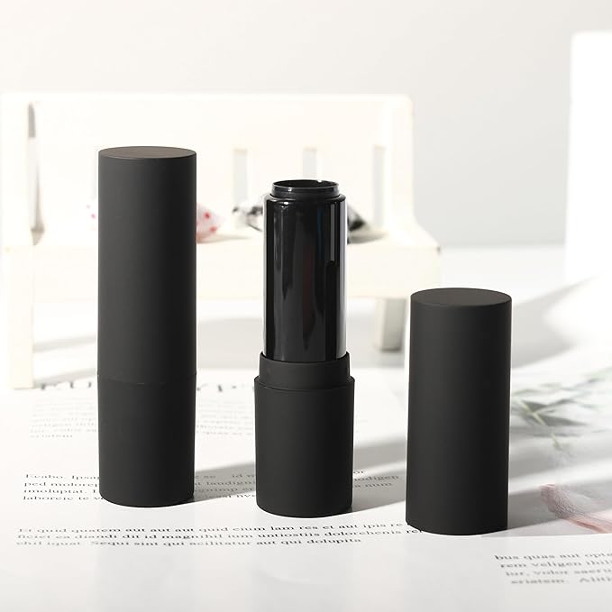 COSIDEA 30pcs Empty Round Matte Black 12.1mm lipstick tubes Man's lipbalm container DIY cosmetic packing tube
