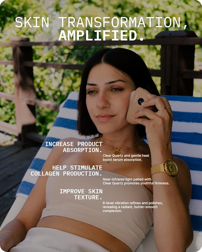 Cosmo LunaStone Gua Sha - Electric Face Massager & Body Scraper Tool - Premium Device for Facial Lifting, Skin Tightening, Jawline Sculpting, Puffiness & Myofascial Release, Acupressure (Terracotta)