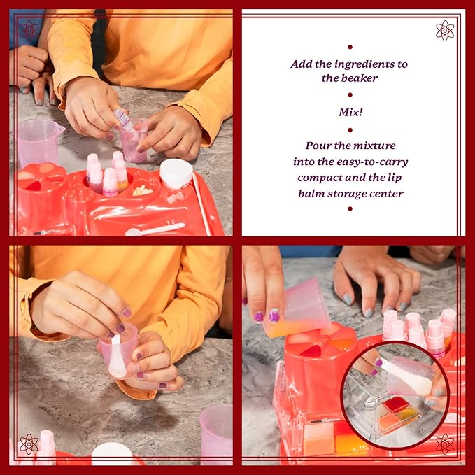 MindWare Science Academy Lip Balm Lab Kit | Includes 18pcs for DIY Lip Balms to Teach Kids & Teens Cosmetic Chemistry