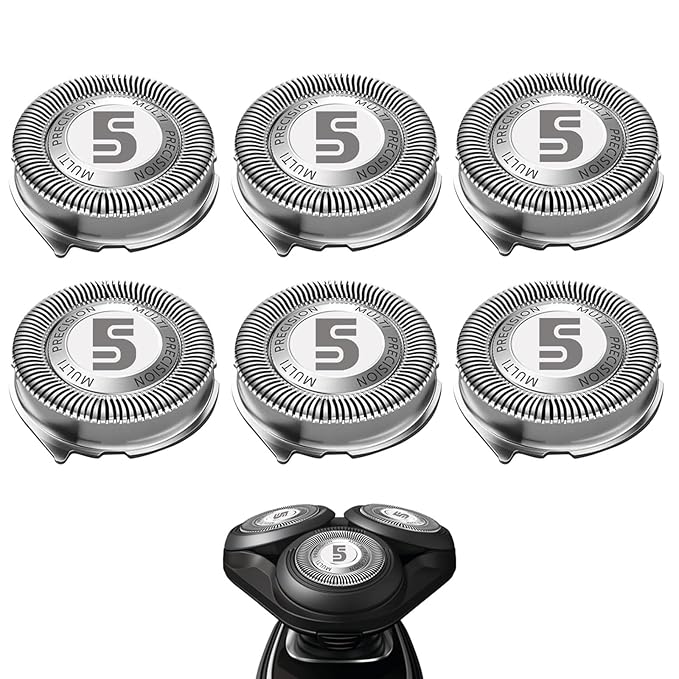 SH50 Replacement Heads Compatible with Philips Norelco 5000 Series Shaver S5660/84, S5590/81, S5290/88, S5210/81, HQ8 Blades, 6-pc Pack