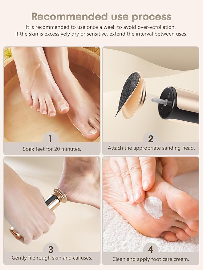 Electric Foot Callus Remover - 2 in 1 Cordless Electric Foot File Nail Grinder,Electric Callus Remover for Feet with 3 Modes,Dry Skin Remover for Feet (Rose Gold)