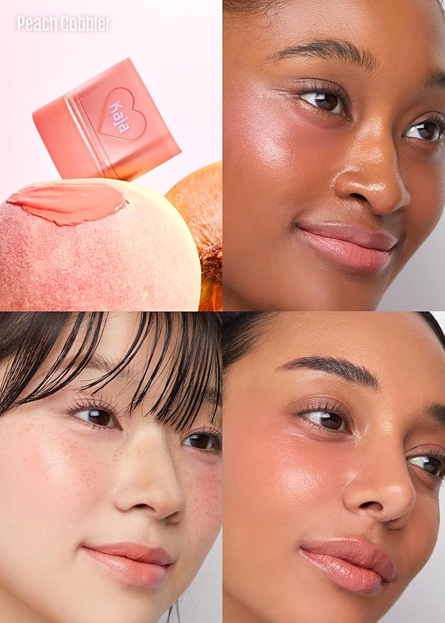 KAJA Cheek & Lip - Dewy Bar 03 Peach Cobbler | Creamy Blusher and Balm Multi-Stick, 45% Moisturizing Oil, Apple Extract, Vitamin-Hyaluronic Acid Infused, High Shine, Mother's Day, 10g