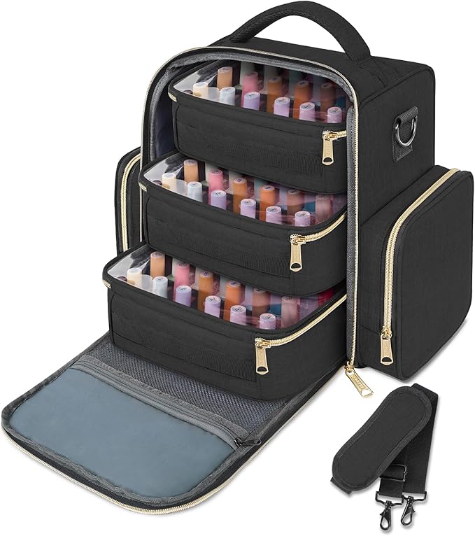 YOREPEK Nail Polish Organizer Holds 72 Bottles, Large Capacity with 3 Removable Pouches and 4 Zippered Pockets for Manicure Tools, Supplies, Nail Lamp, Gift for Women