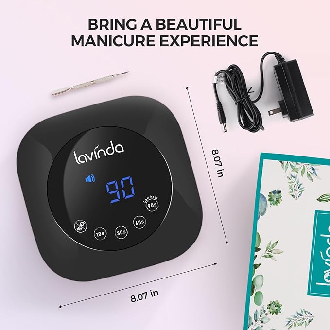 Lavinda UV LED Nail Lamp, 54W UV Nail Light for Gel Polish Acrylic Nails, Professional Gel Nail Lamp with Auto Sensor Fast Curing Nail Dryer 4 Timer Settings Nail Art Tools for Salon Home Use