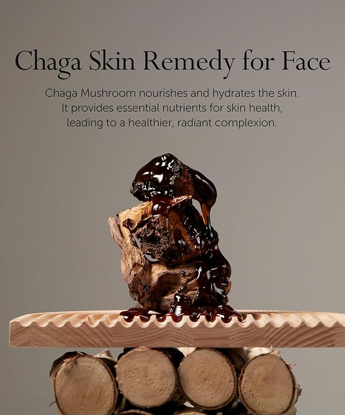 SERUMKIND Chaga Mushroom Serum for Korean Face Skincare - Beta Glucan Extract - Nourishing & Hydrating - Provides Deep Hydration for Extremely Dry Skin - Vegan & Cruelty-Free – 1.01 fl.oz.
