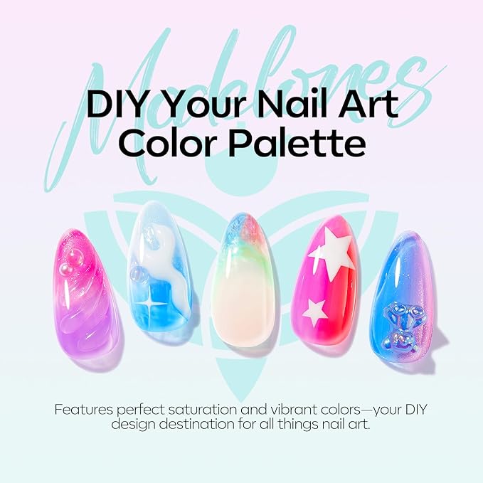 modelones Jelly Gel Nail Polish, 6 Colors Summer Gel Polish Rainbow Neon Red Blue Green Pink Purple Nail Art Design Translucent Soak Off Manicure Salon DIY Girls Women Gift