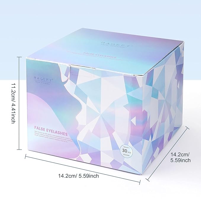 MAGEFY Lashes 30 Pairs 6 Styles Faux Mink Eyelashes, Fake Eyelashes Natural Look to Dramatic Volume False Lashes, 3D Lashes Pack with Eyebrow Grooming Kit