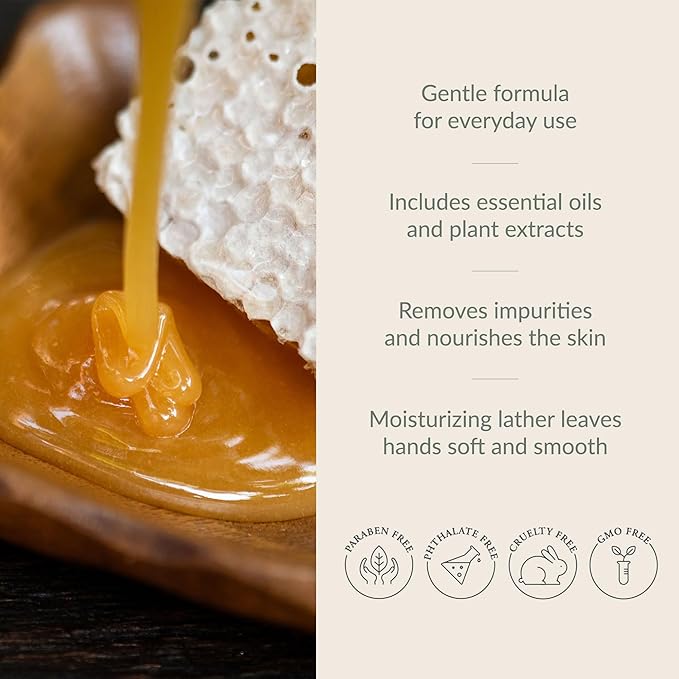 Archipelago Botanicals Black Honey Hand Wash Refill, Liquid Hand Soap Refill, Fragrances with Black Honey, Ginger and Orange Peel, 33 fl oz