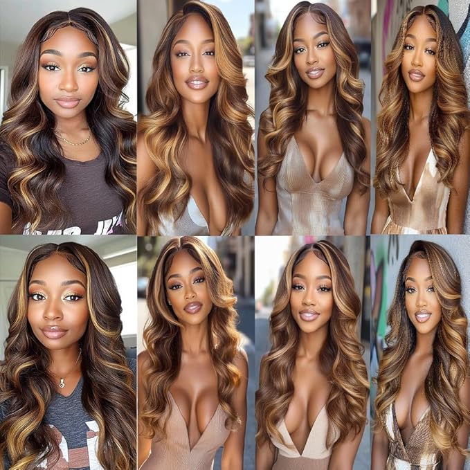 Highlighted Bundles Human Hair P1B27 Body Wave Black Mixed With Honey Blonde Body Wave Bundles Brazilian Soft and Silky for Black Women 10 12 14 Inch