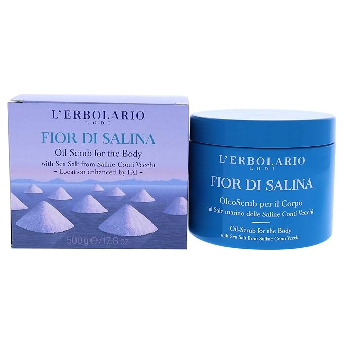L'Erbolario Fior Di Salina Oil-Scrub For Body - Exfoliates, Smoothes And Moisturizes - Protects And Tones The Skin - Do-It-Yourself Treatment - Stimulates The Microcirculation Of The Skin - 17.6 Oz