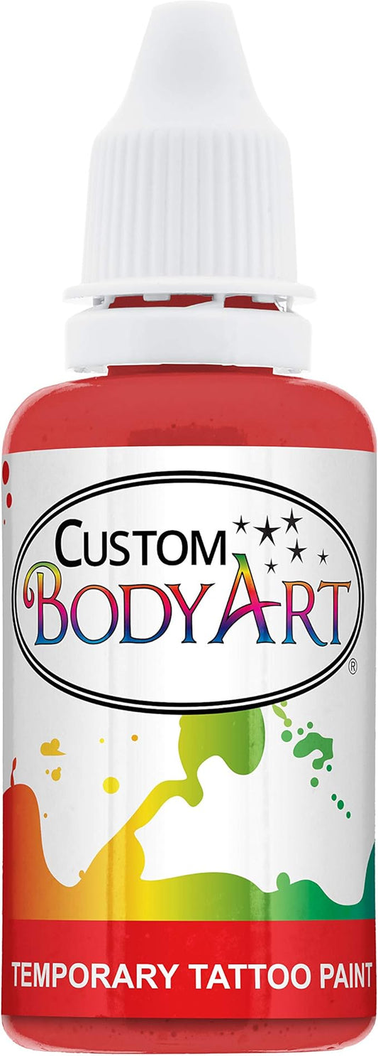 1-Ounce Red Temporary Airbrush Tattoo Body Art Paint Alcohol Based