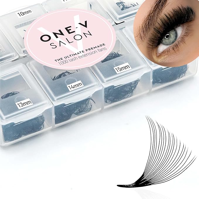 1000 Loose Premade Fans Eyelash Extensions, C Curl Volume Lashes, 10D 14D 20D-0.05 Thickness, 9-16mm Fluffy Handmade Fan Mixed Tray