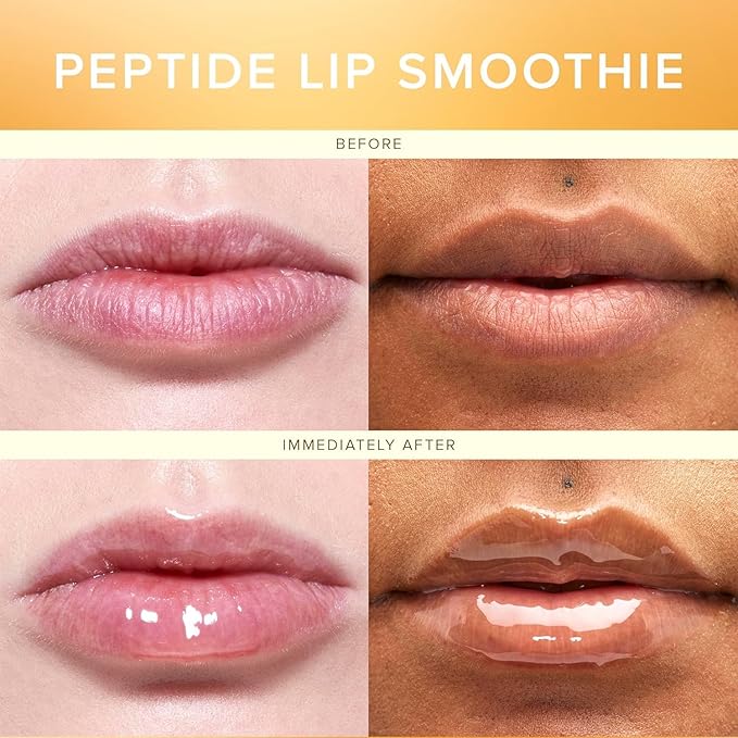 Farmacy Peptide Lip Balm - Lip Smoothie Hydrating Lip Balm with Vitamin C to Visibly Plump + Smooth Lip Lines - Nourishing Lip Treatment with a High-Gloss Finish - Honey Vanilla (10g)