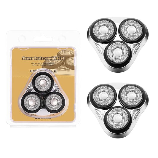 Universal Rotary Replacement Shaver Head,Compatible with Remington Shaver Series,for R3,R4,R5,R6,R7,R8,SP-3141 and SP-5161 Foils/Blades (Silver(2 Count))