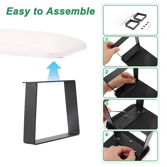 VOCOSTE Arm Rest for Nails Tech, Non-Slip Nail Arm Rest, Manicure Hand Rest with Detachable Brackets, Hand Rest for Nails Tech, Nail Hand Rest, White