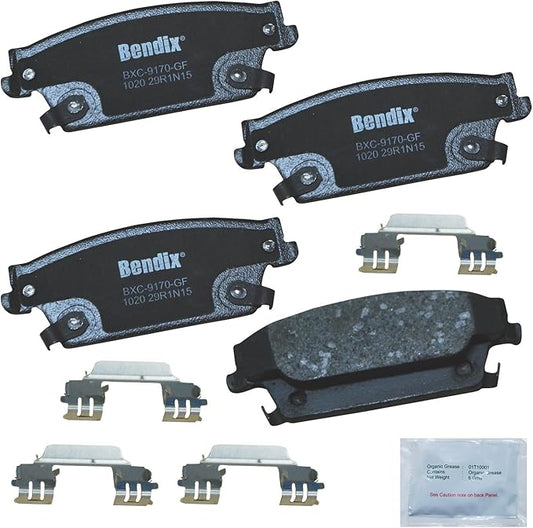 Bendix Priority1 CFC1020 Ceramic Rear Brake Pads for Cadillac CTS 2007-2006, SRX 2009-2004, STS 2010-2006