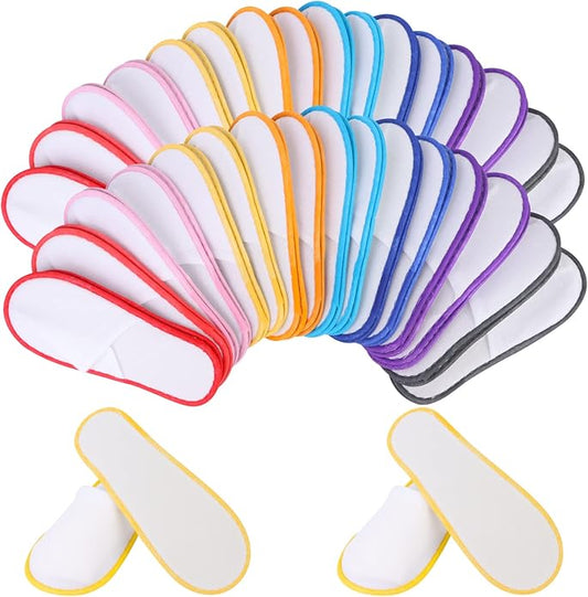 32 Pairs Disposable Slippers Non-Slip Closed Top Unisex Spa Slippers for Hotel Travel Home Guest Massage Supplies, 2 Sizes