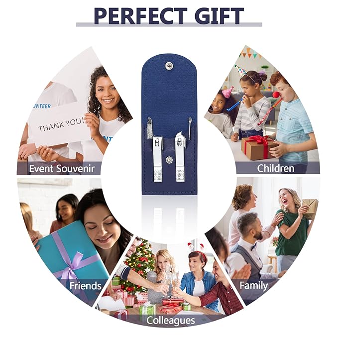 Geosar 50 Set Travel Manicure Kit Nail Clippers Pedicure Professional Nail Care Tools Stainless Steel Grooming Set with Portable Travel Case Gifts for Mother Father(Navy Blue)