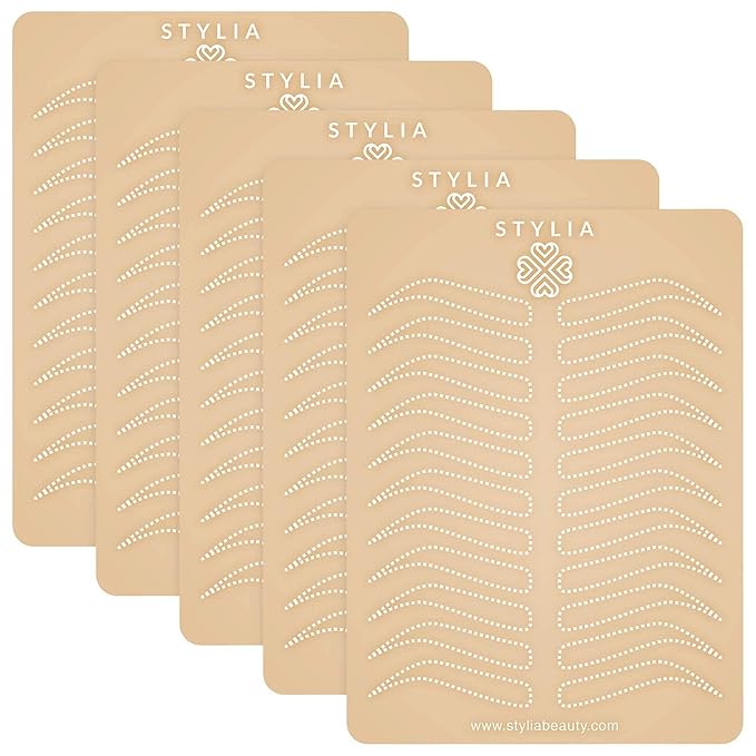 Bundle of Microblading Supplies 6 Piece Inkless Double Sided Practice Skin For Eyebrow Tattoos and 12 Piece Waterproof Eyebrow Pencil, Mapping Pencil Set To Practice Brow Micro-Blading And Needling