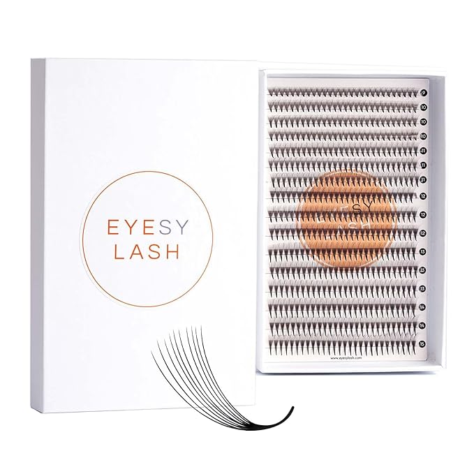 448 Narrow Promade Fans - 10D 0.07mm Thickness D Curl 9-15mm Mixed Lengths - Mega Volume Eyelash Extension Long Stem Narrow Premade Lash Fans Fluffy Pre Made Eyelash Extension Trays